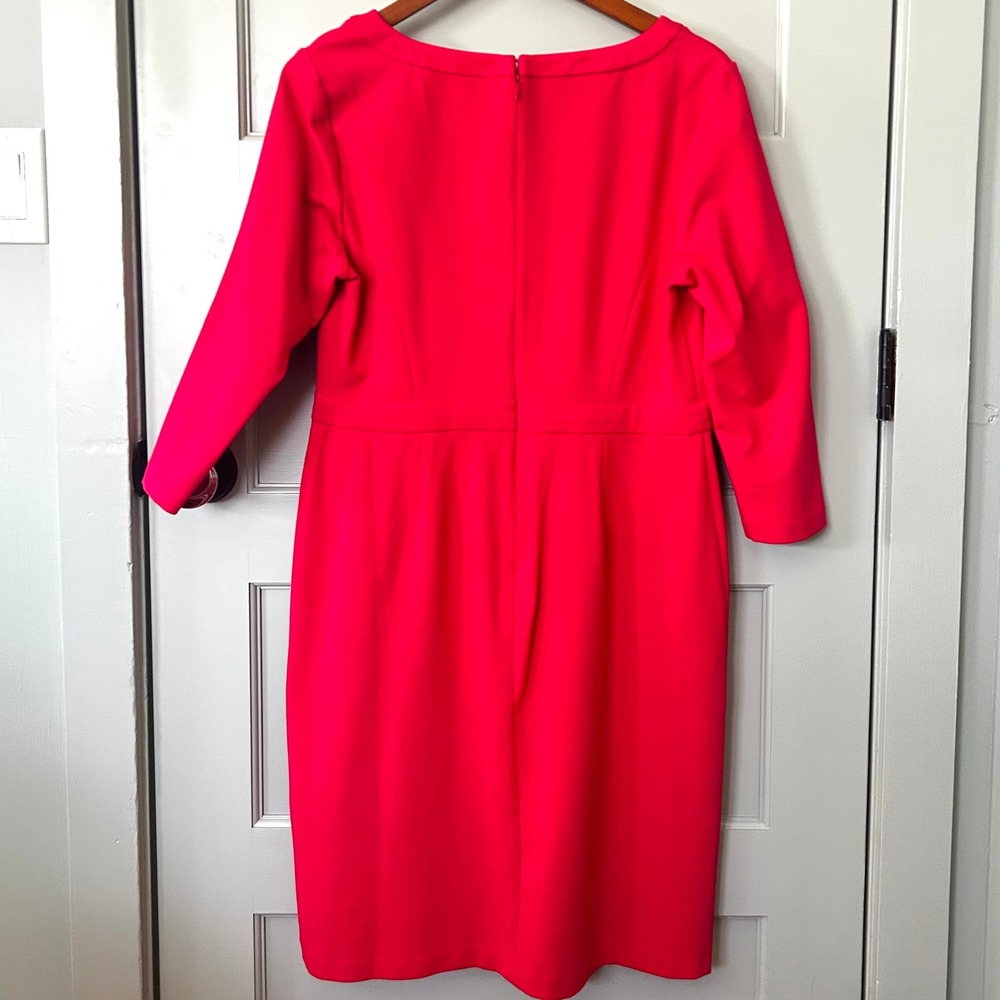 NWTTalbots Magenta Sheath Dress 3/4 Sleeve V Neck Business Career Size 10 - Picture 6 of 11